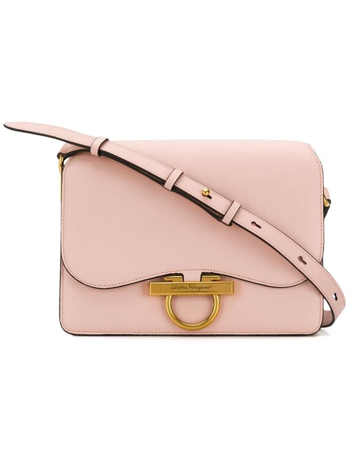 Salvatore Ferragamo Gancio Flap Shoulder Bag - Pink