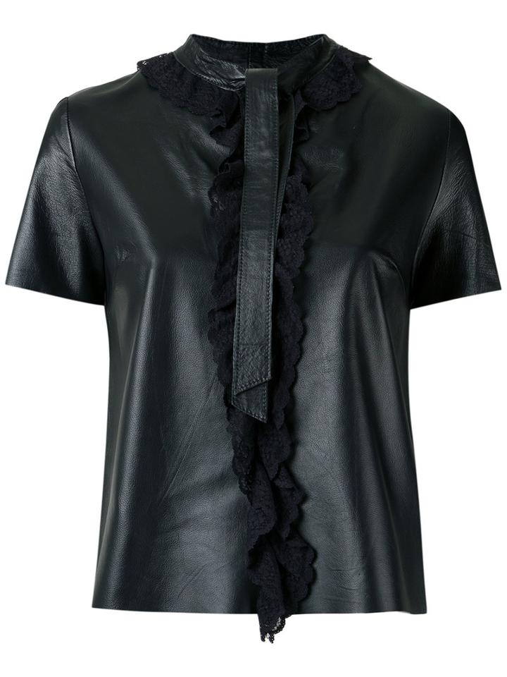 Talie Nk - Lace Up Blouse - Women - Leather - 42, Black, Leather