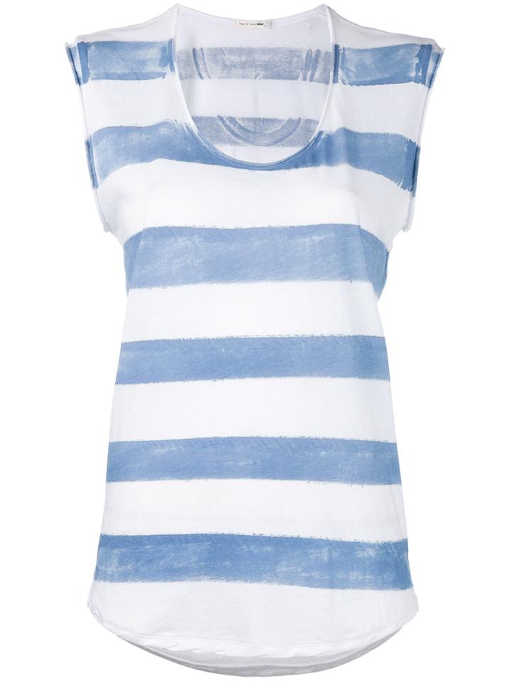 Striped Sleeveless Top - Women - Cotton - M, Blue, Cotton, Rag & Bone /jean