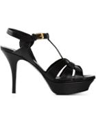 Saint Laurent Tribute Sandals, Women's, Size: 38.5, Black, Leather