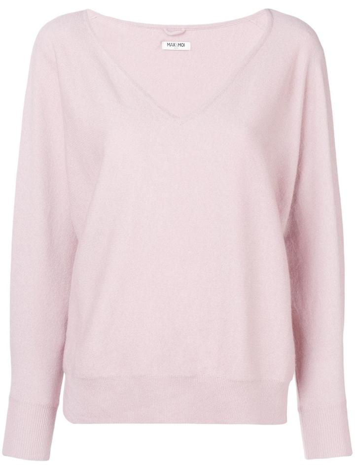 Max & Moi Joy V-neck Sweater - Pink