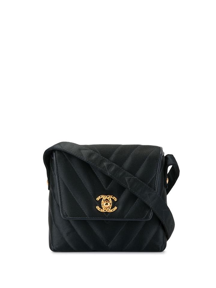 Chanel Pre-owned 1995's V Stitch Cc Crossbody Shoulder Bag - Black