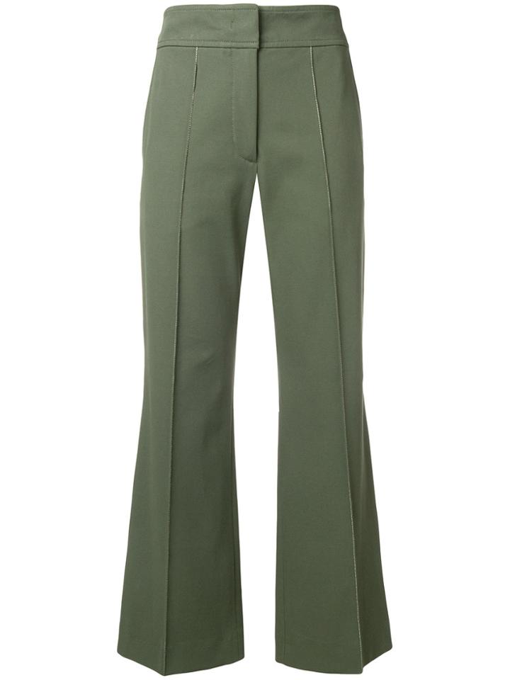 Joseph Stretch Flare Trousers - Green