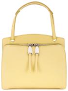 Jil Sander Double Zip Shoulder Bag, Women's, Yellow/orange, Calf Leather