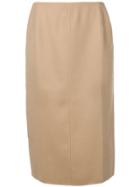 Agnona Cashmere Pencil Skirt - Brown