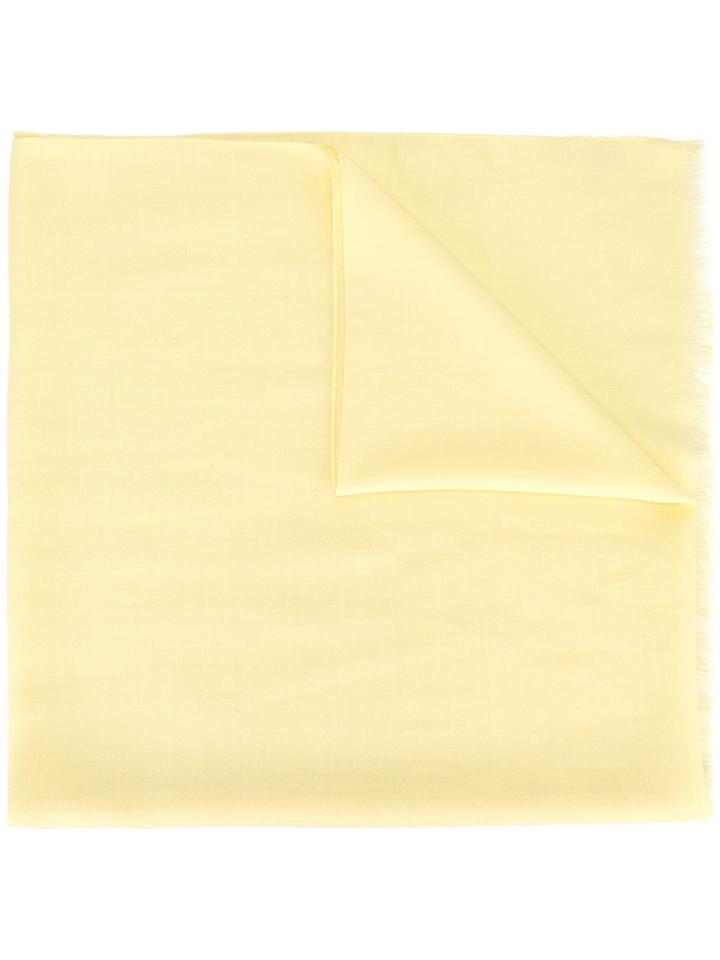 Loro Piana Frayed Trim Scarf - Yellow & Orange
