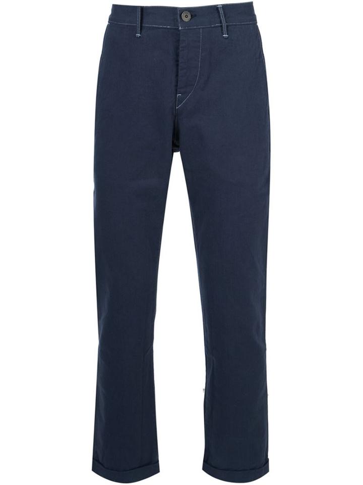 3x1 'm3' Cropped Trousers, Men's, Size: 34, Blue, Cotton