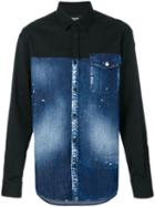 Dsquared2 - Denim Panel Shirt - Men - Cotton/spandex/elastane - 48, Blue, Cotton/spandex/elastane