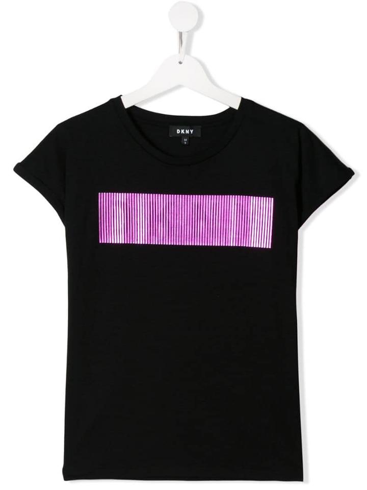 Dkny Kids Teen Chest Print T-shirt - Black