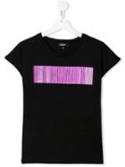 Dkny Kids Teen Chest Print T-shirt - Black