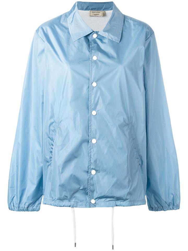 Maison Kitsuné - Snap Fastening Raincoat - Women - Polyamide - S, Blue, Polyamide