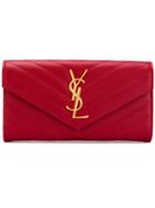 Saint Laurent Monogram Large Flap Wallet - Red
