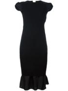 Sacai Ribbed Midi Dress, Women's, Size: 3, Black, Nylon/cupro/wool