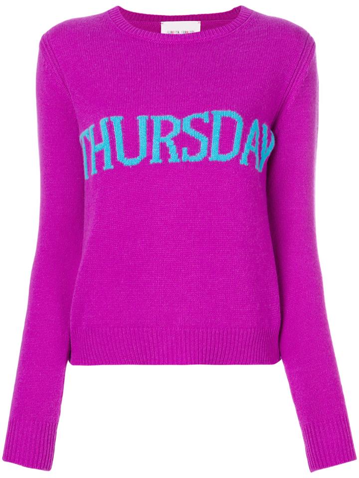 Alberta Ferretti Thursday Intarsia Jumper - Pink & Purple