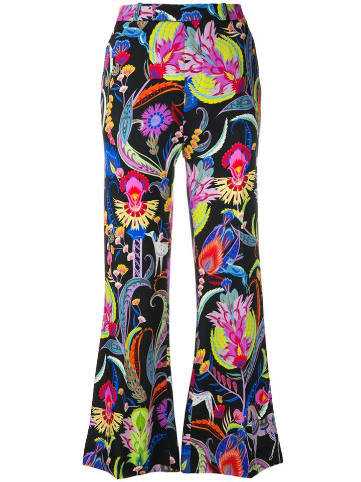 Etro Dorado Printed Wide Leg Trousers - Black