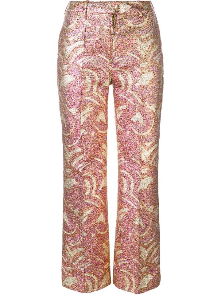 Manoush Sequined Pleated Straight Trousers