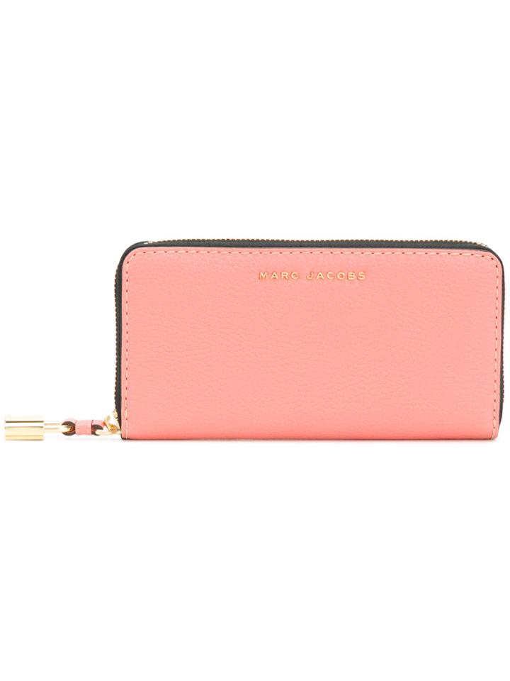 Marc Jacobs Long Logo Zipped Wallet - Pink & Purple