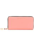Marc Jacobs Long Logo Zipped Wallet - Pink & Purple