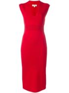 Michael Michael Kors V-neck Fitted Midi Dress