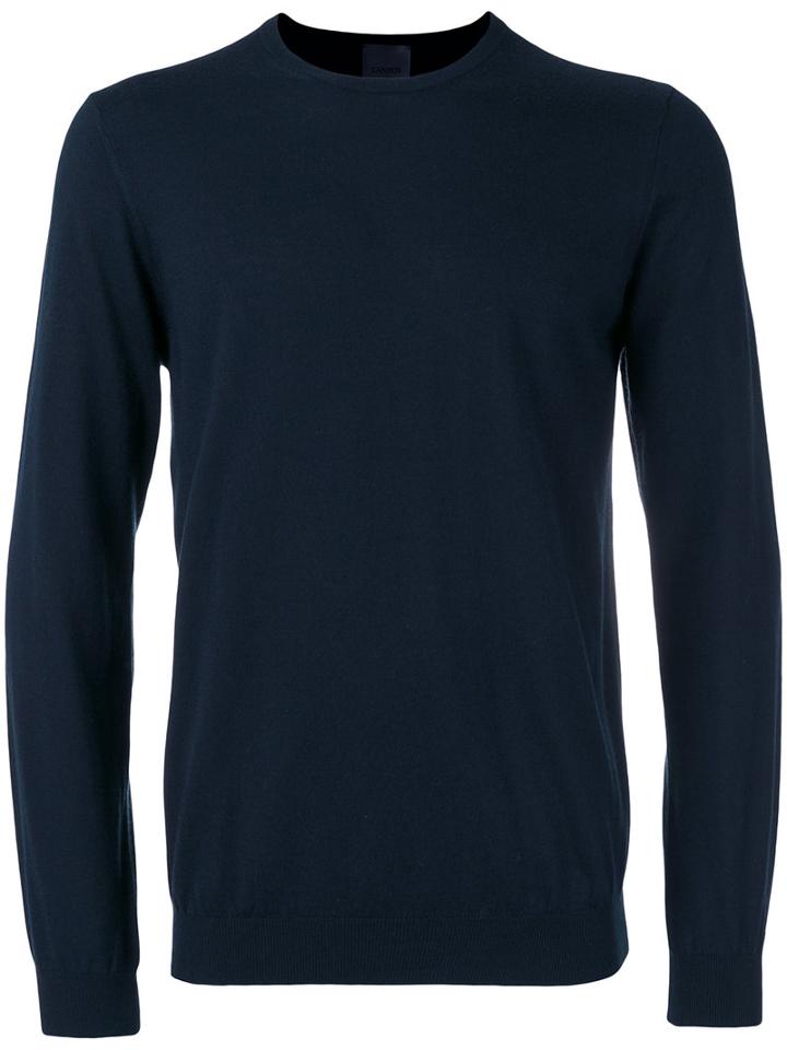 Laneus Crew-neck Jumper, Men's, Size: 54, Blue, Silk/cashmere