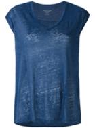 Majestic Filatures - Flared T-shirt - Women - Linen/flax - Ii, Blue, Linen/flax