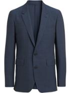 Burberry Windowpane Stretch Wool Tailored Jacket - Blue