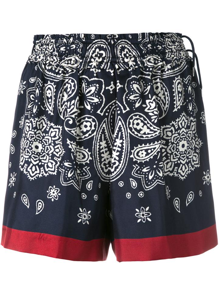 Moncler Paisley Print Shorts - Blue