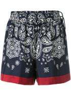 Moncler Paisley Print Shorts - Blue