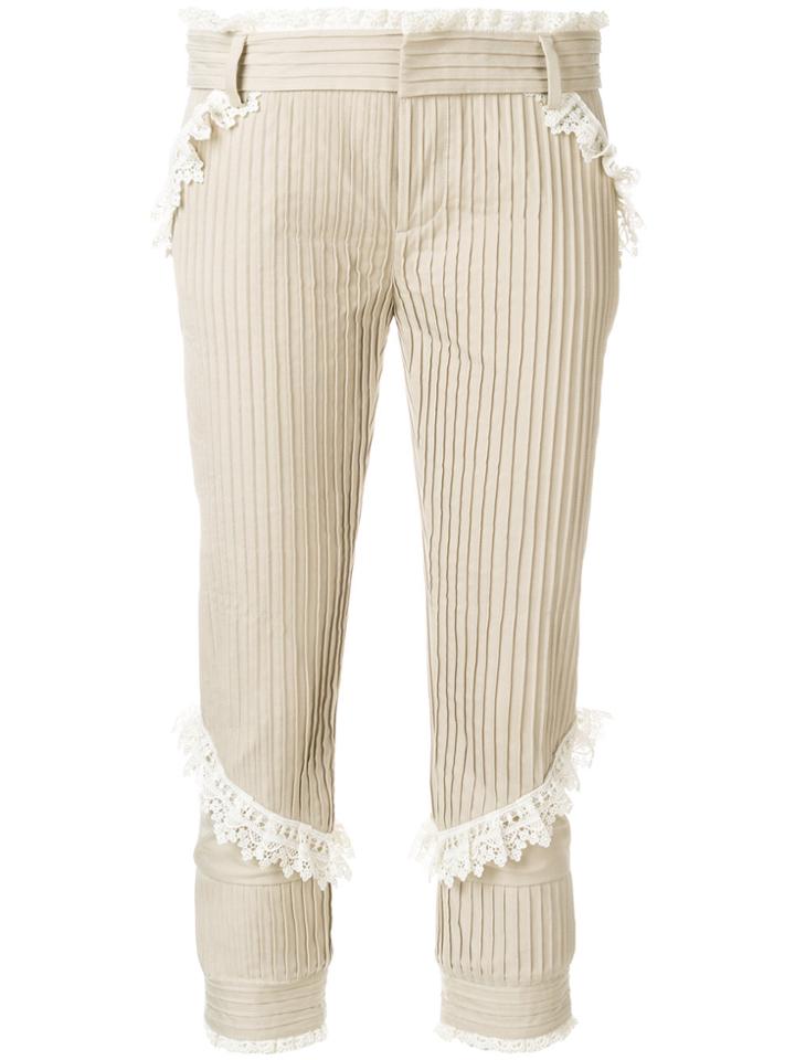 Dsquared2 Ruffle Trimmed Trousers - Nude & Neutrals