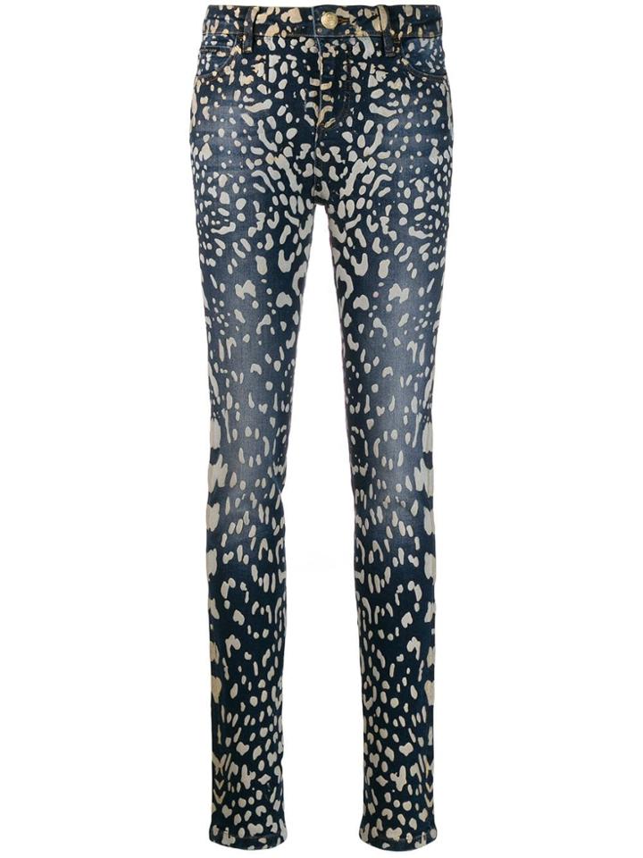 Philipp Plein Paint Print Skinny Jeans - Blue