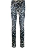 Philipp Plein Paint Print Skinny Jeans - Blue