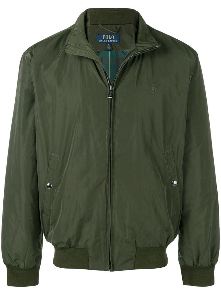 Polo Ralph Lauren Logo Embroidered Bomber Jacket - Green