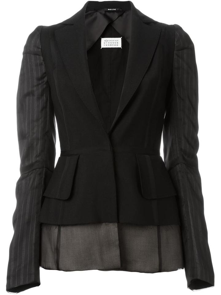 Maison Margiela 'stockman Jacket, Women's, Size: 42, Black, Silk/cotton/cupro/virgin Wool