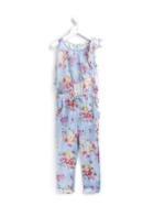 Miss Blumarine Floral Print Jumpsuit, Girl's, Size: 6 Yrs, Blue