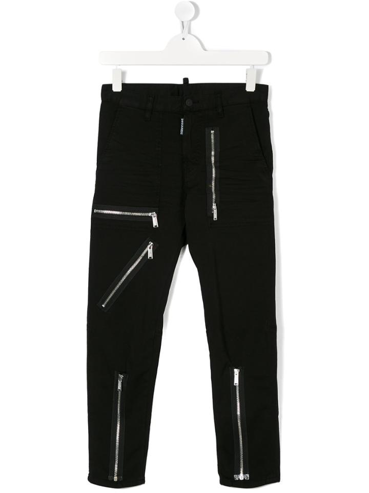 Dsquared2 Kids Zipped Trousers - Black