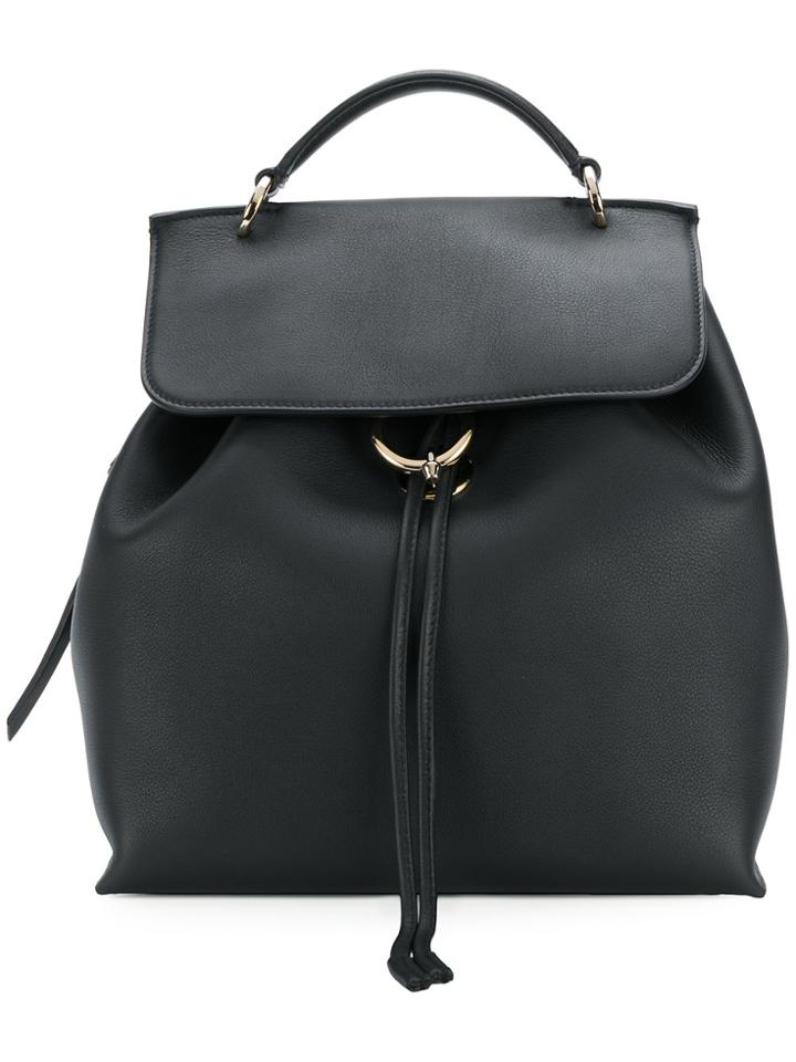 Salvatore Ferragamo Classic Fold Over Backpack - Black