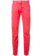 Blumarine Slim Fit Trousers, Women's, Size: 42, Pink/purple, Cotton/spandex/elastane