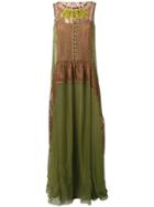 Alberta Ferretti Embellished Neck Dress - Green