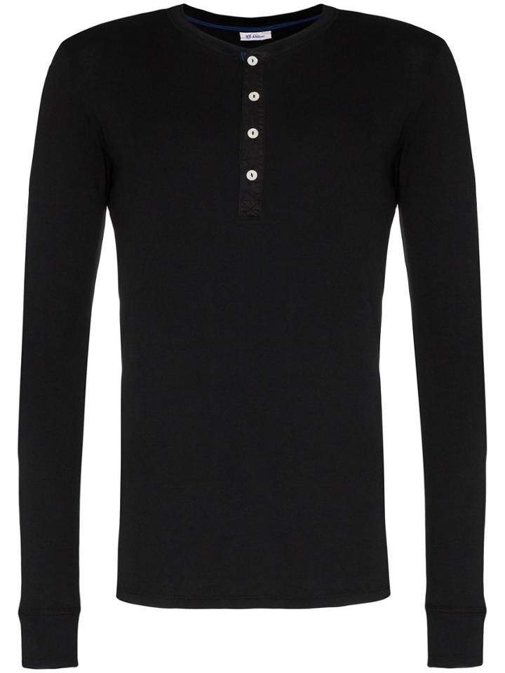 Schiesser Karl-heinz Buttoned T-shirt - Black