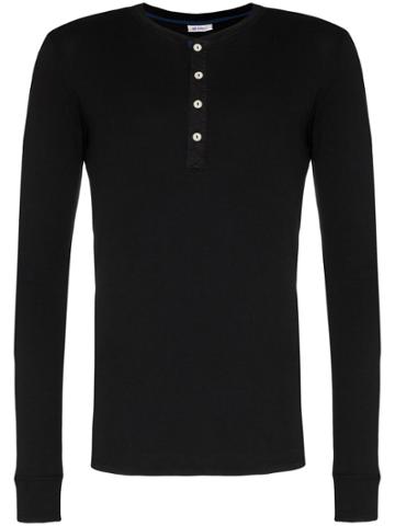 Schiesser Karl-heinz Buttoned T-shirt - Black