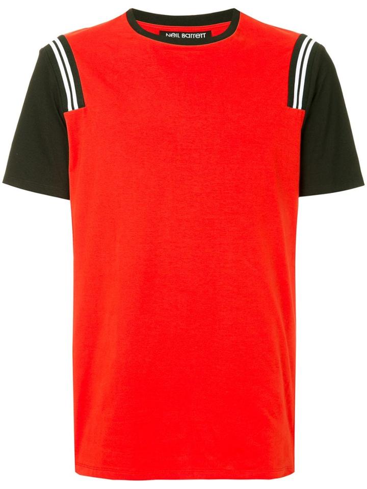 Neil Barrett Sports Stripe Trim T-shirt - Red