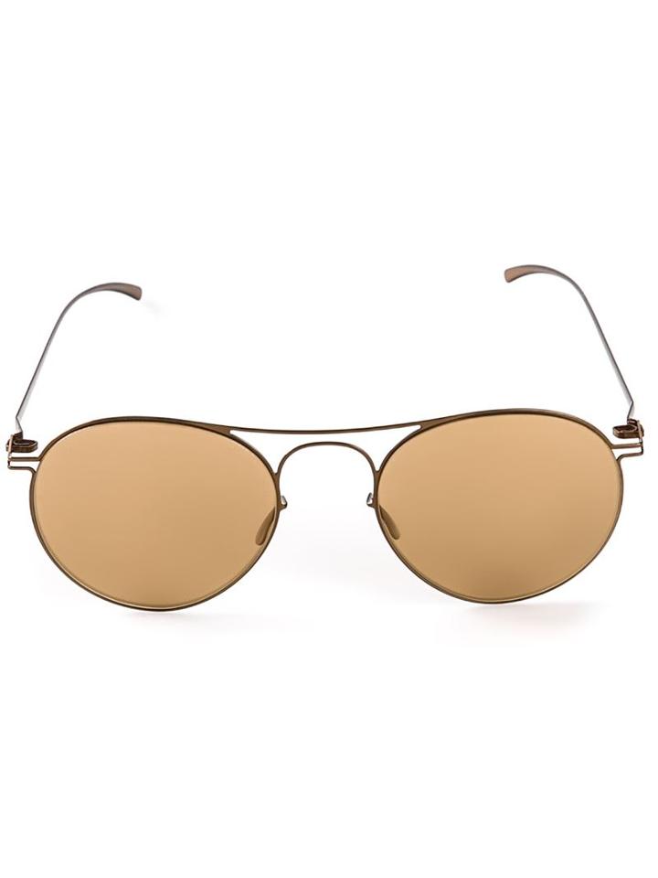 Mykita 'mmesse005' Sunglasses, Adult Unisex, Brown, Metal (other)/steel