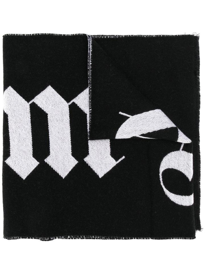 Palm Angels Large Logo Scarf - Black