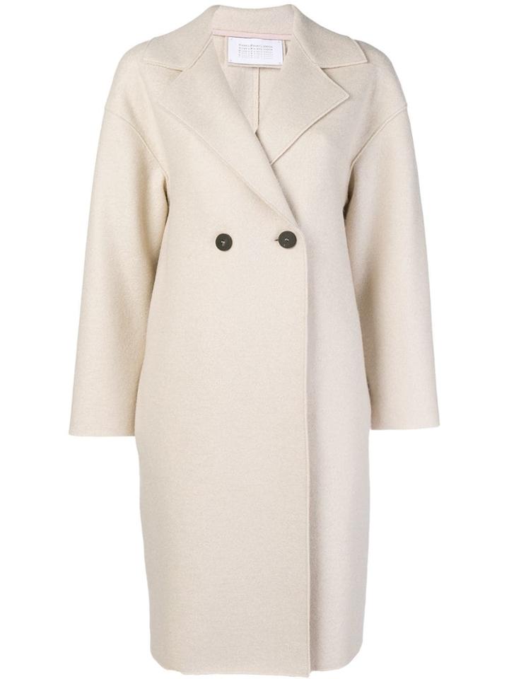 Harris Wharf London Two Button Double Breasted Coat - Neutrals