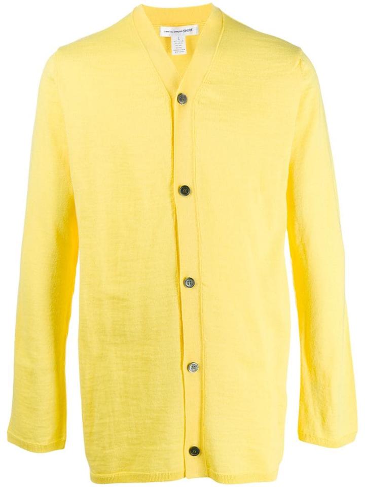 Comme Des Garçons Shirt Fine Knit Cardigan - Yellow
