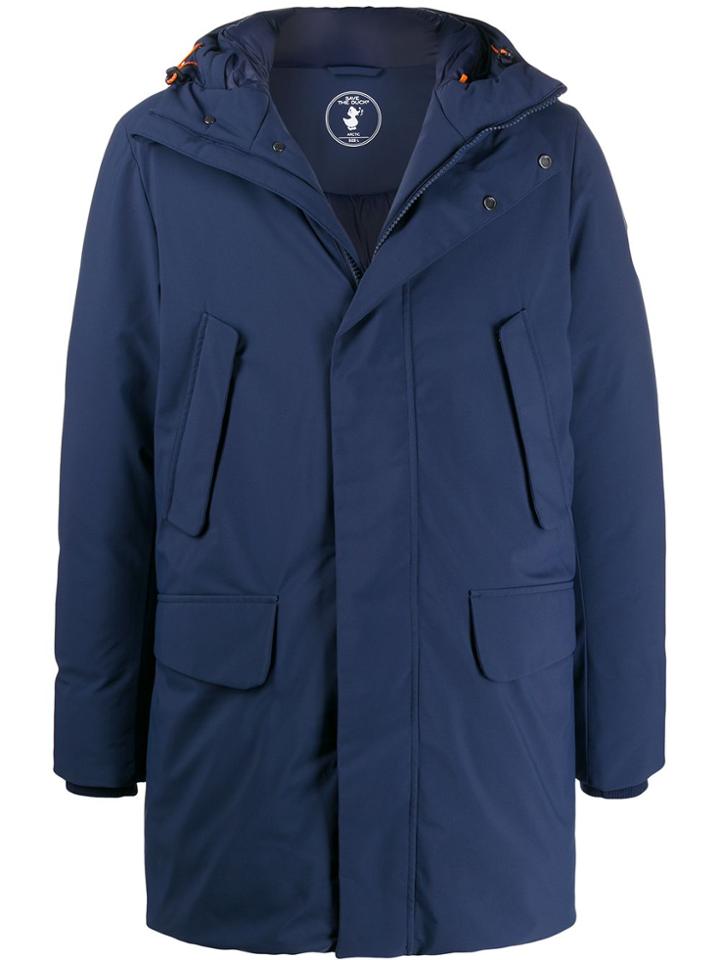 Save The Duck Hooded Zipped Coat - Black