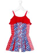 Kenzo Kids - Diagonal Stripes Playsuit - Kids - Polyester/spandex/elastane - 8 Yrs, Girl's, Red