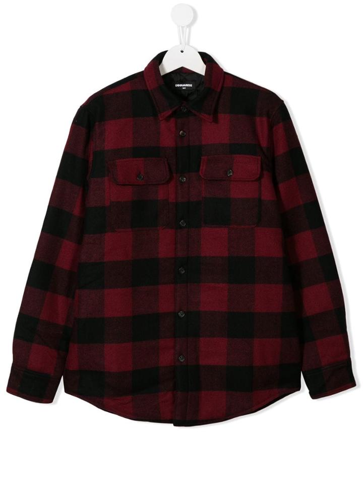 Dsquared2 Kids Teen Icon Print Plaid Shirt