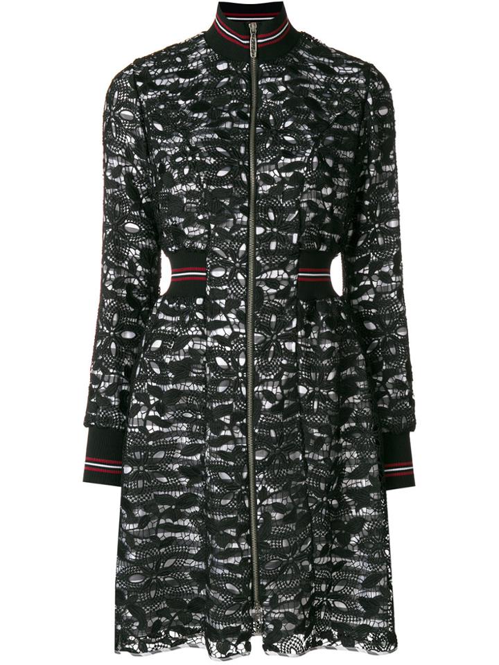 Sonia By Sonia Rykiel Embroidered Zip Dress - Black