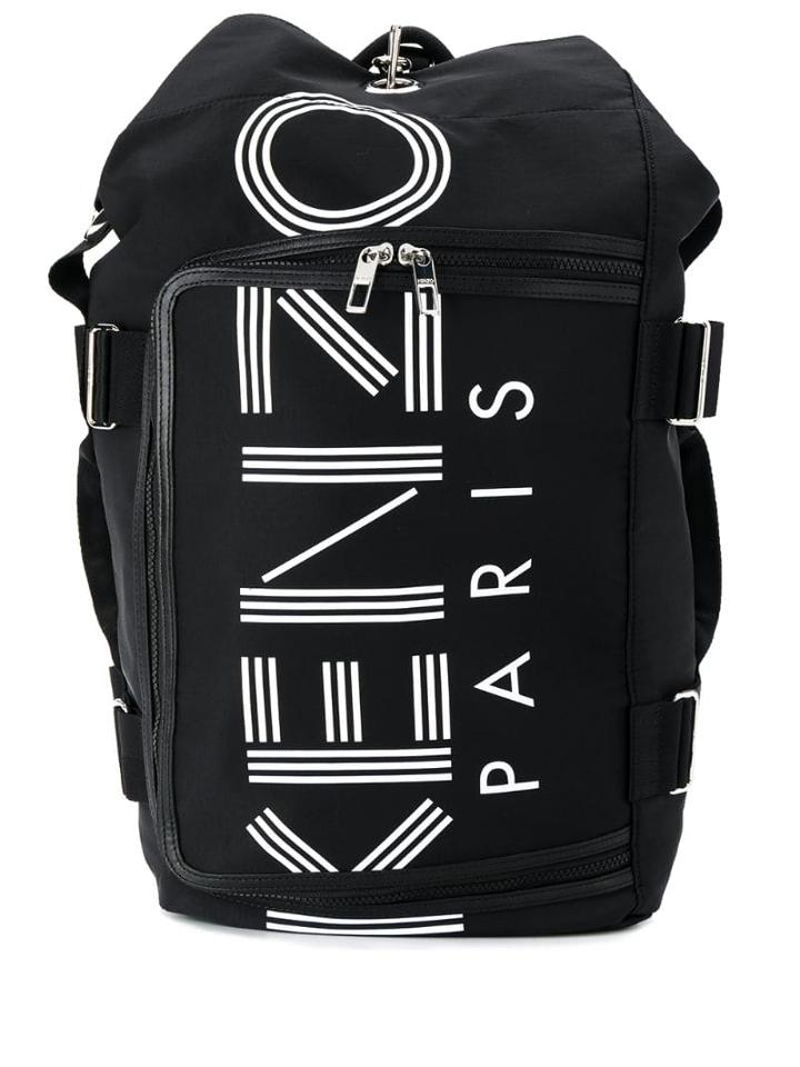 Kenzo Logo Printed Backpack - Black